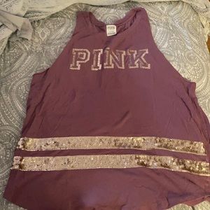 Victoria’s Secret Pink tank top, purple/gold, XL